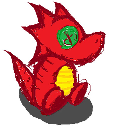 A red dragon plush made with the love care with Ms.Paint